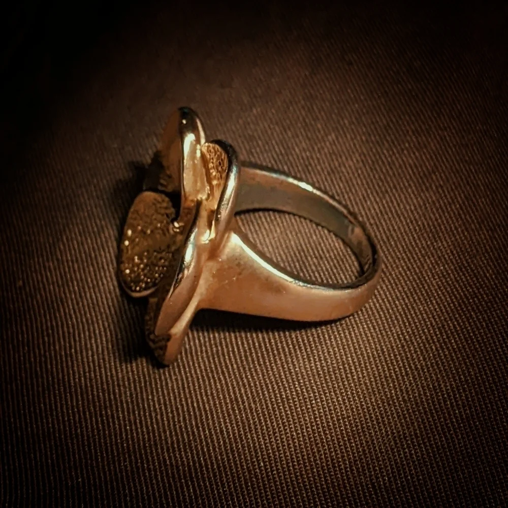 Gold Textured Flower Ring